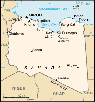 Map of Libyan Arab Jamahiriya